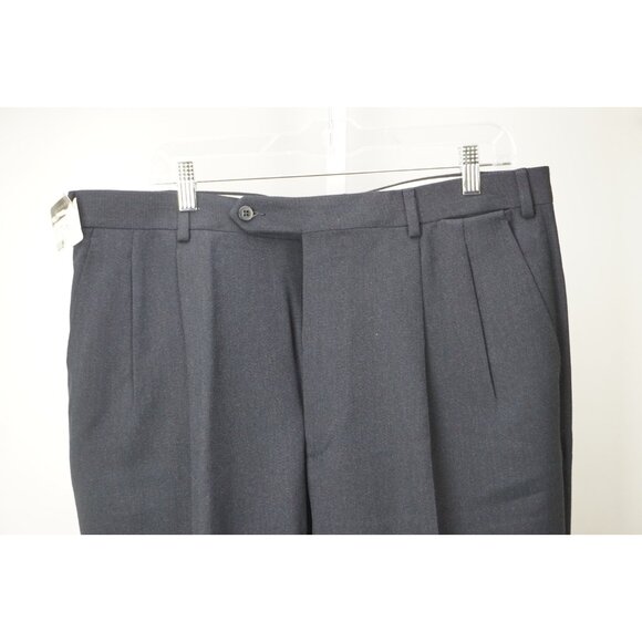 Burberry London Navy Blue Twill Heavy Wool Dress Pants Sz 56 NEW